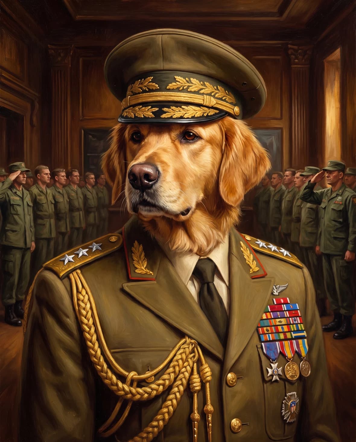 The Patriot General — 4th of July pet portrait