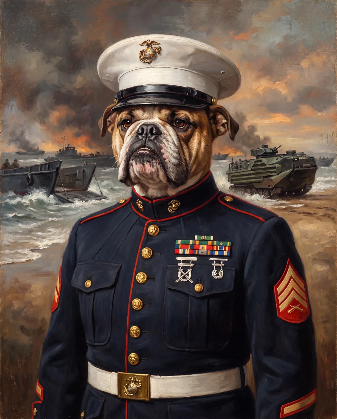 The Marine Veteran — 4th of July pet portrait