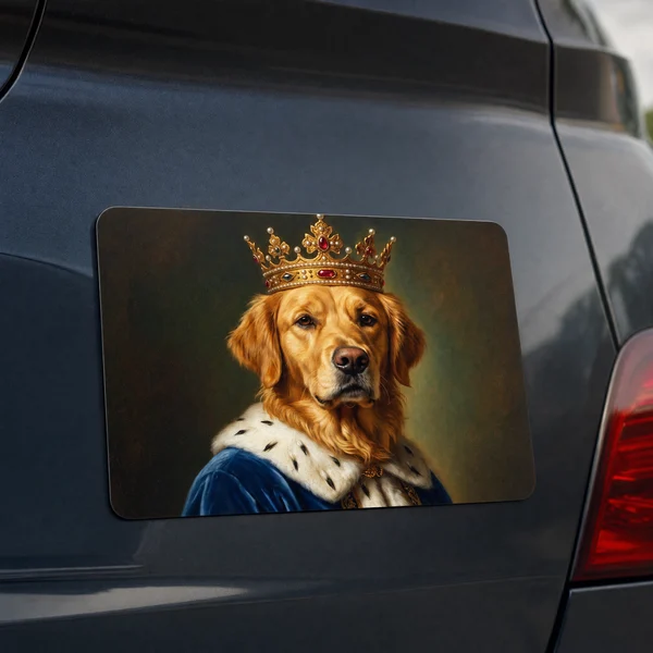 Car Magnet, example shown. We print your portrait on it.