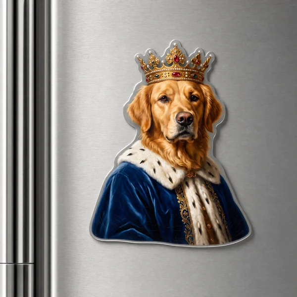 Die-Cut Magnet, example shown. We print your portrait on it.