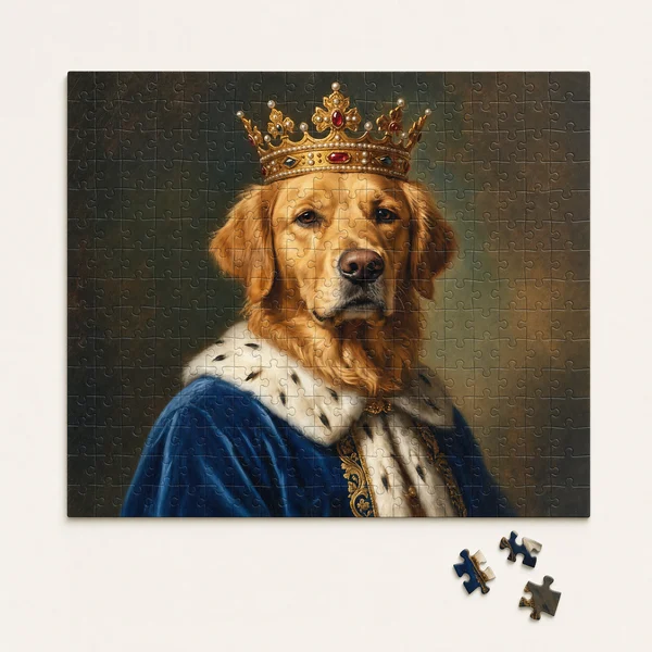 Jigsaw Puzzle, example shown. We print your portrait on it.