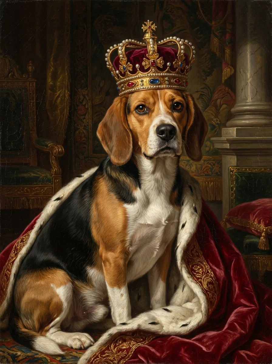 Custom Beagle royal portrait