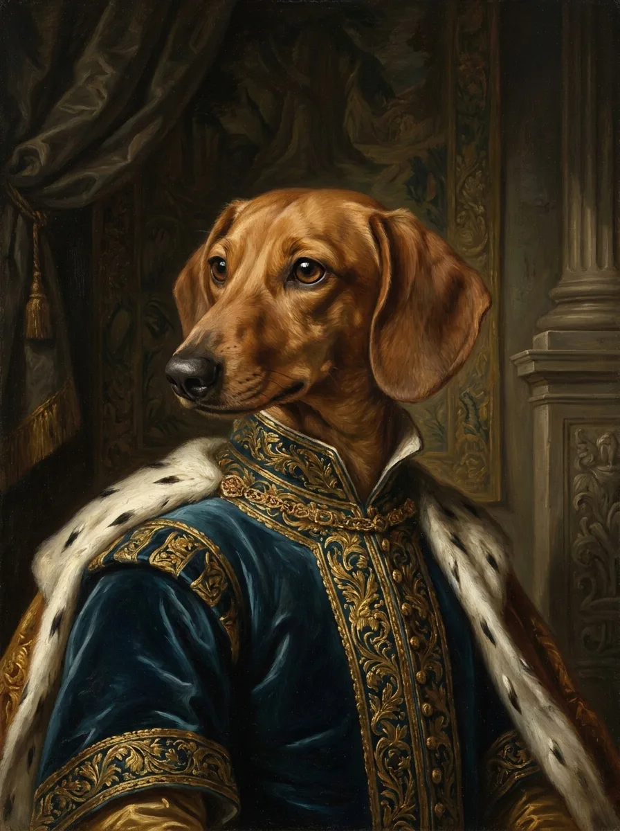 Custom Dachshund royal portrait
