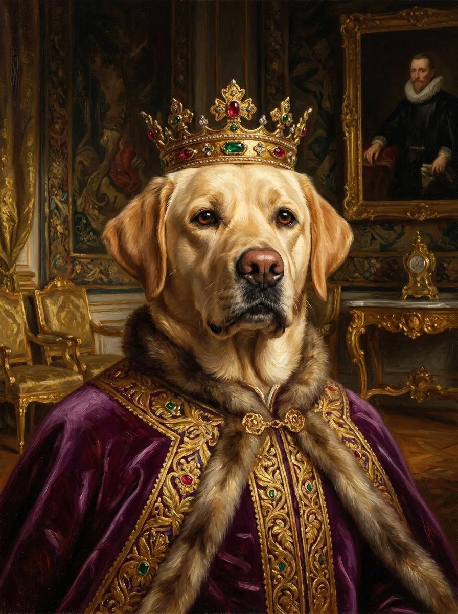 Custom Labrador Retriever royal portrait