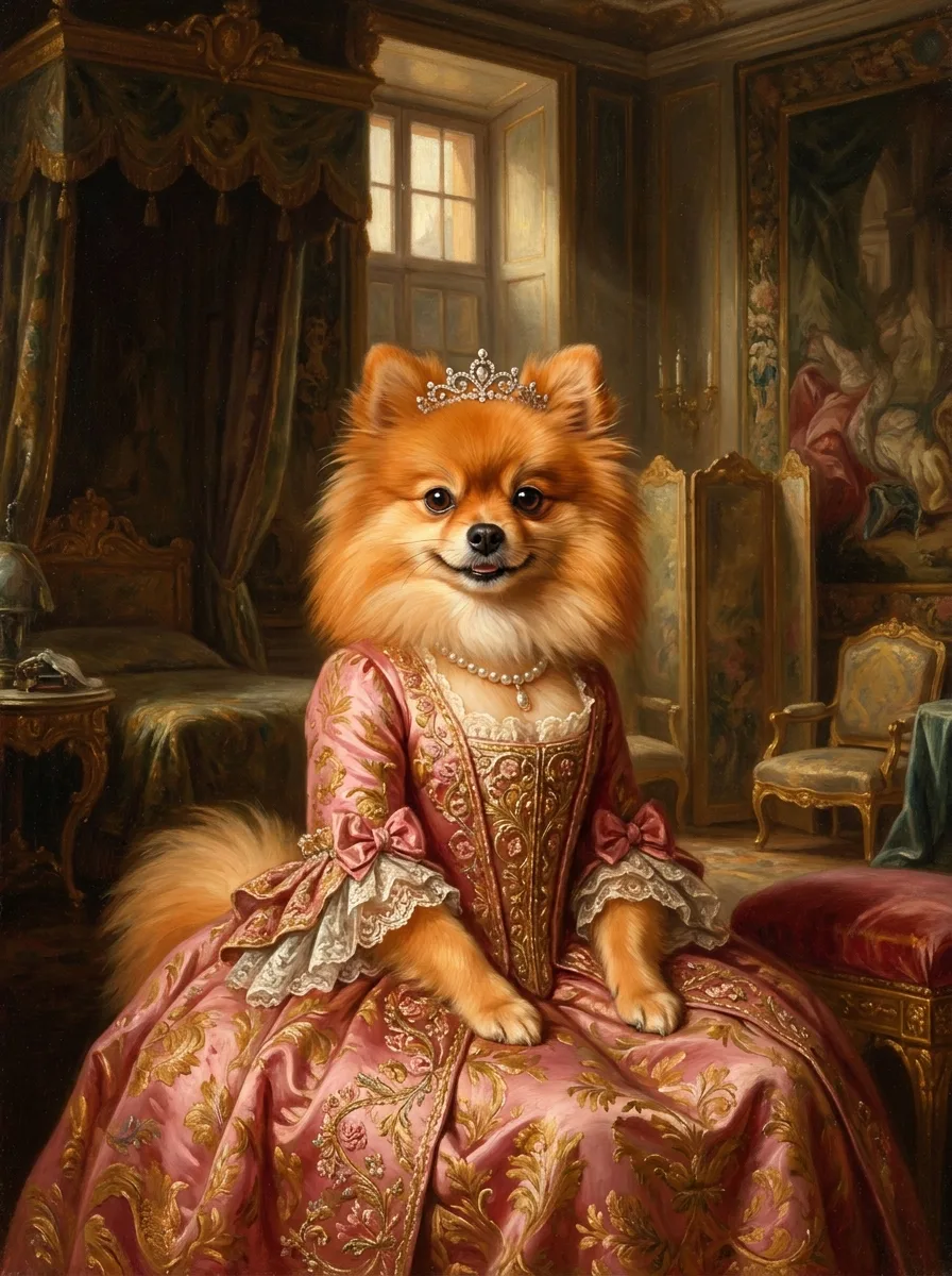 Custom Pomeranian royal portrait