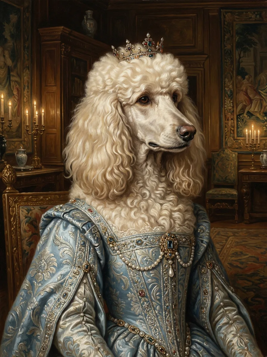 Custom Poodle royal portrait