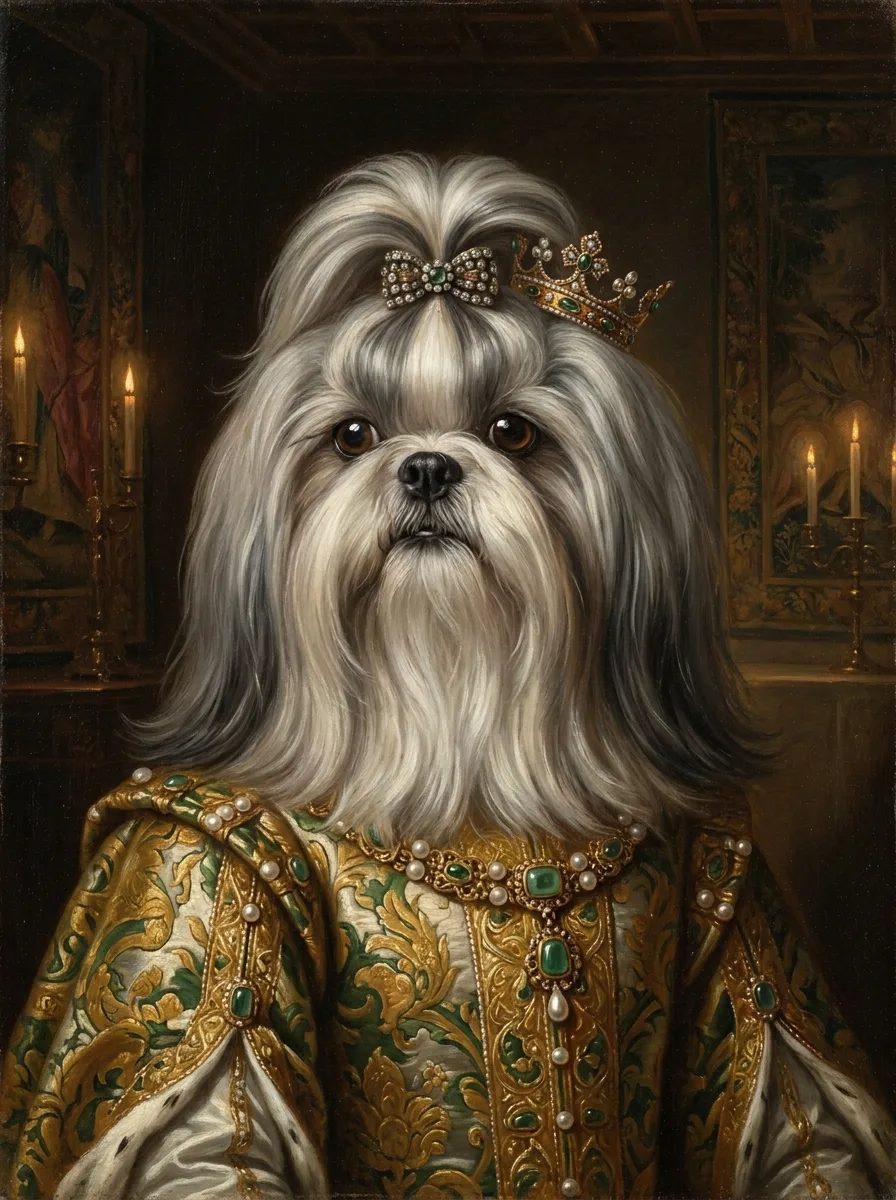 Custom Shih Tzu royal portrait