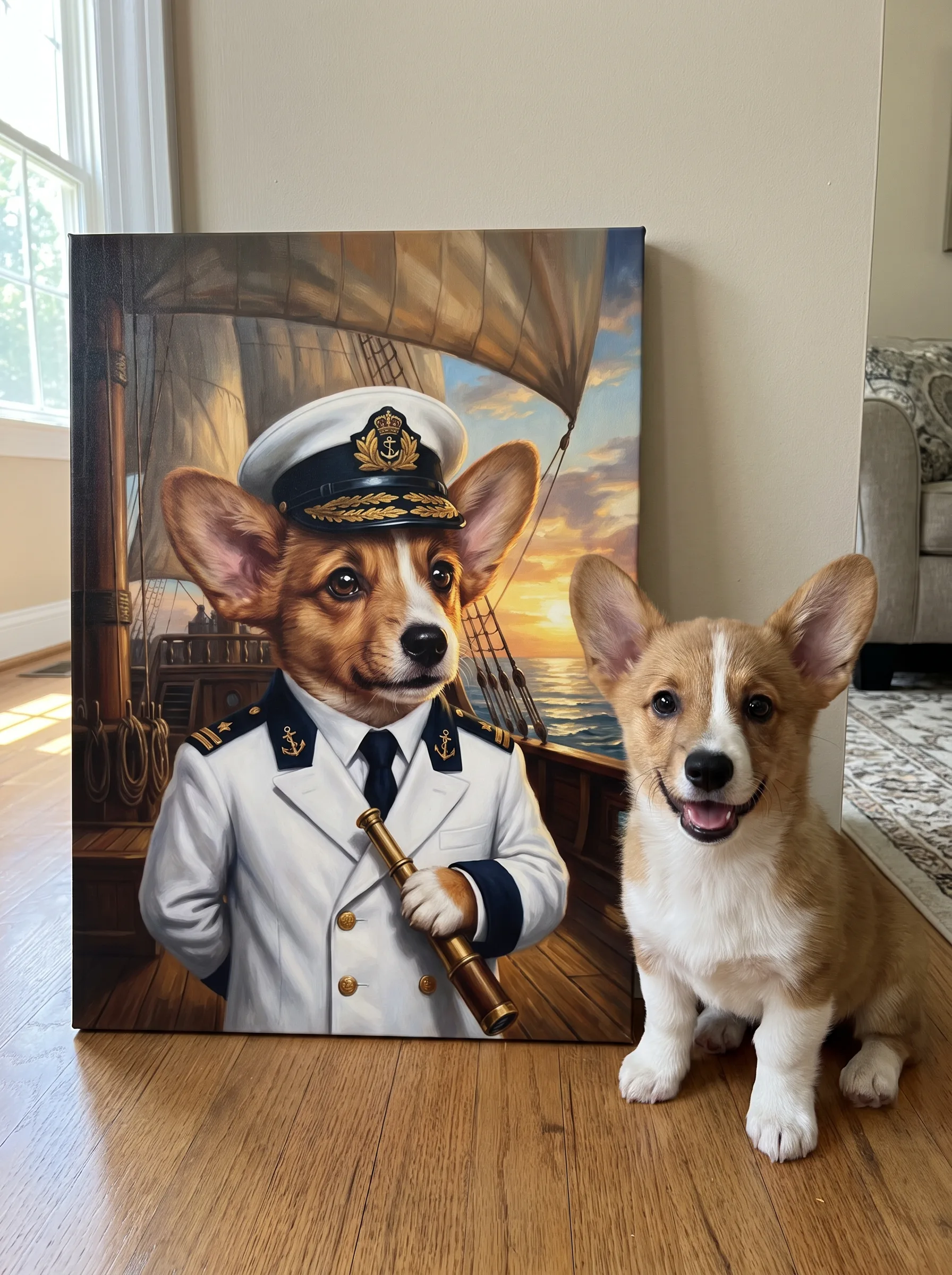 The Admiral printed as a gallery-wrapped canvas and hung on a wall