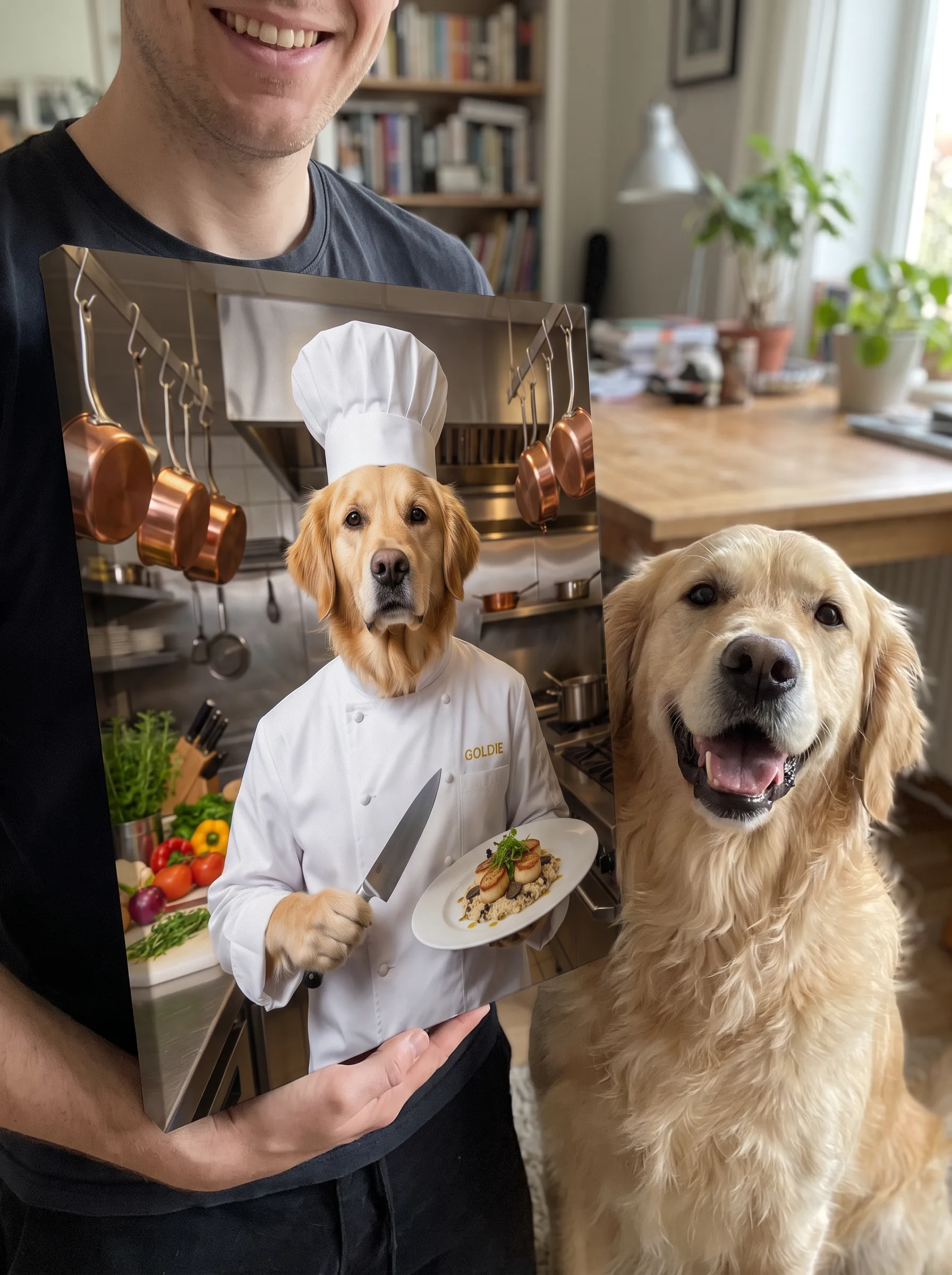 The Chef printed as a gallery-wrapped canvas and hung on a wall
