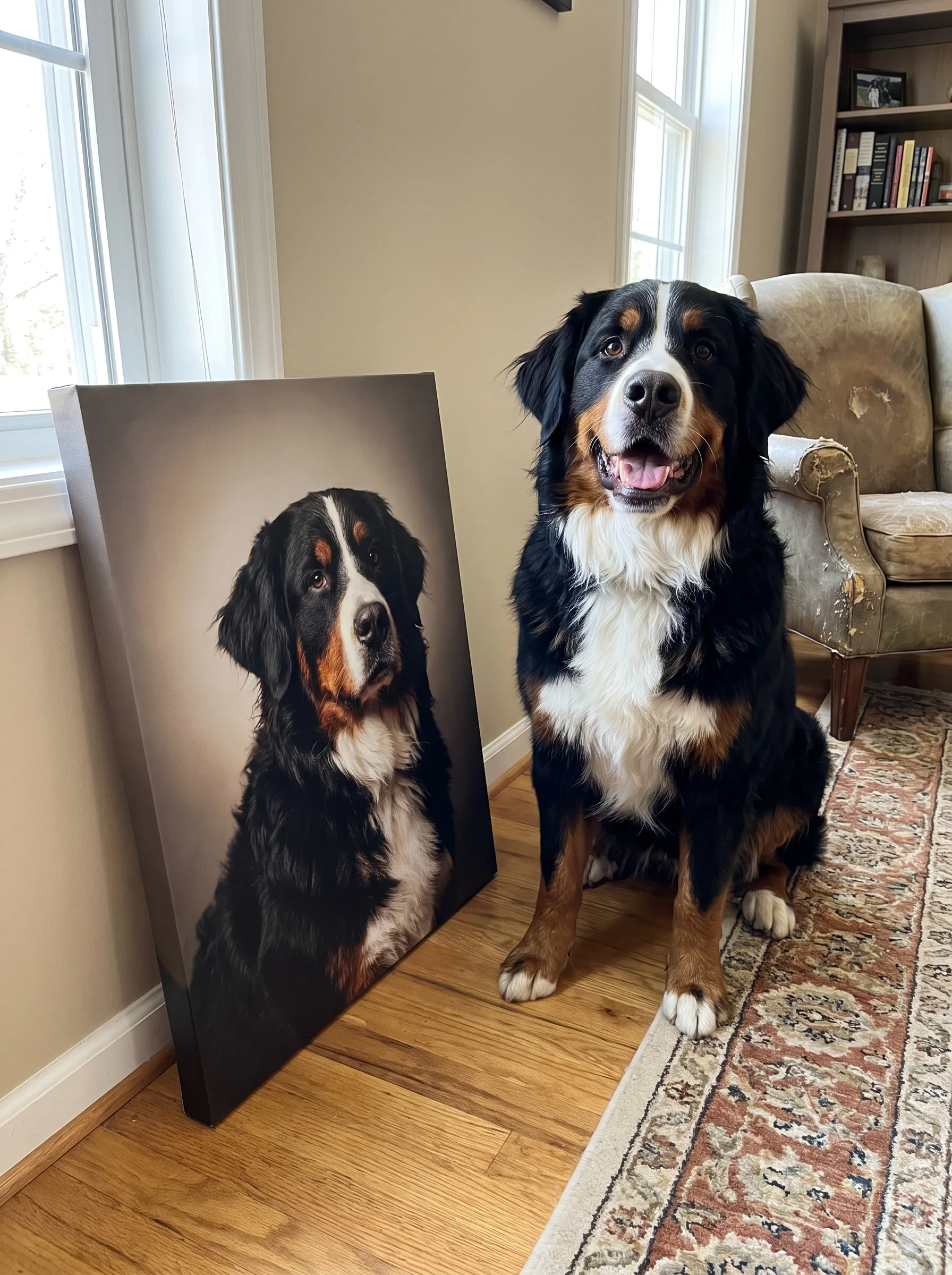The Modern Portrait printed as a gallery-wrapped canvas and hung on a wall