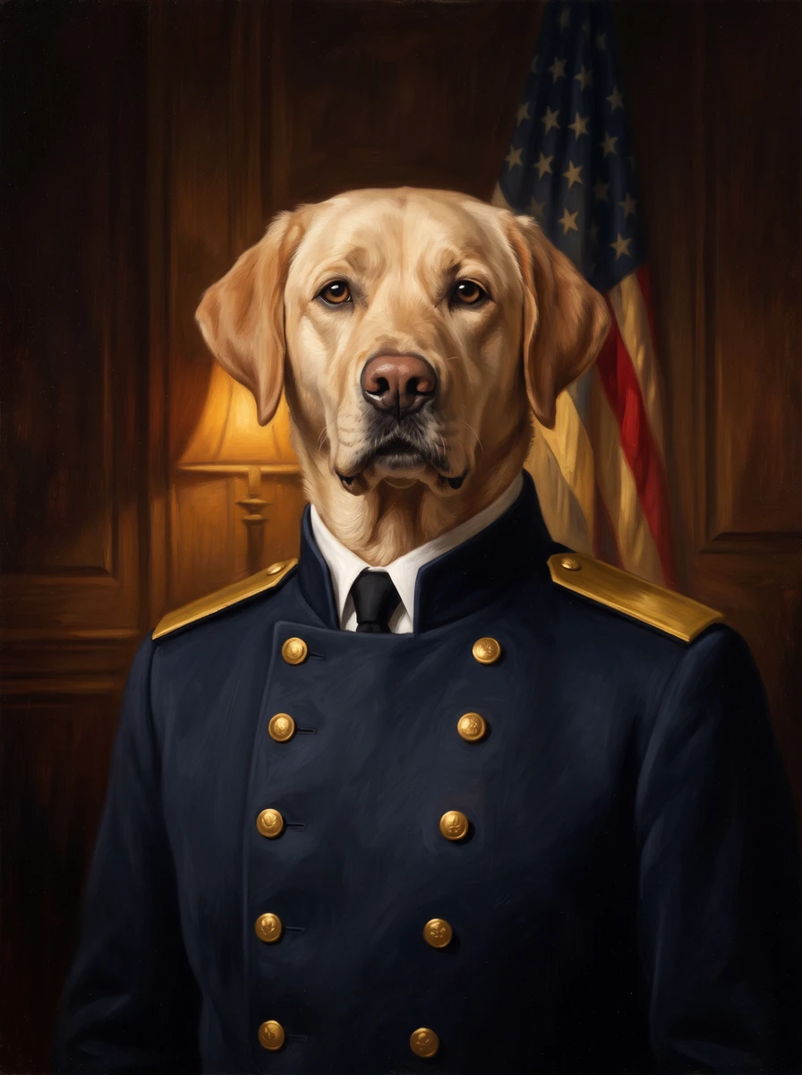 Custom Pet Portrait — Veterans Day Gift: example portrait