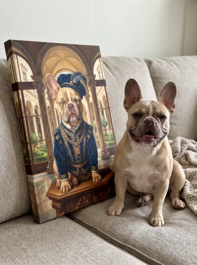 The Duke printed as a gallery-wrapped canvas, hung in a room