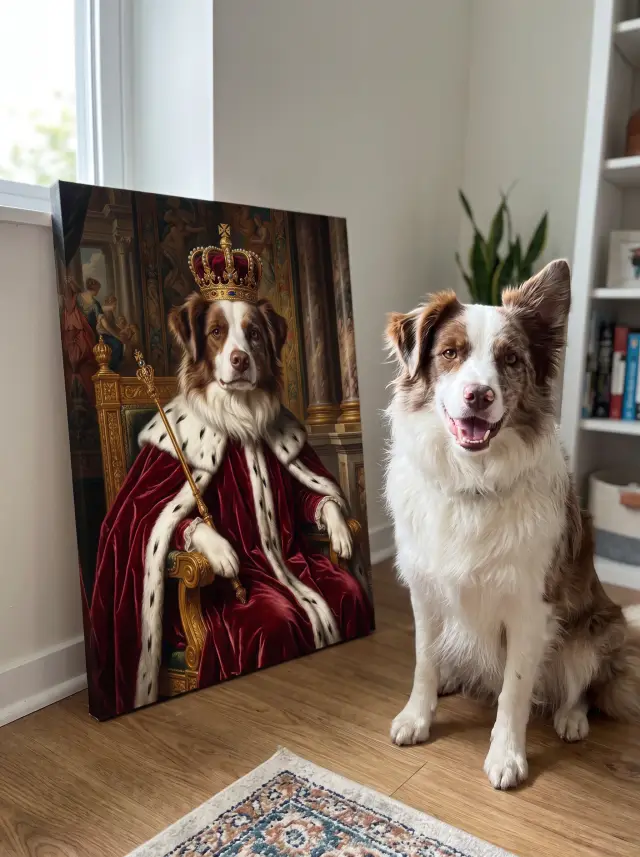 The Renaissance King printed as a gallery-wrapped canvas, hung in a room