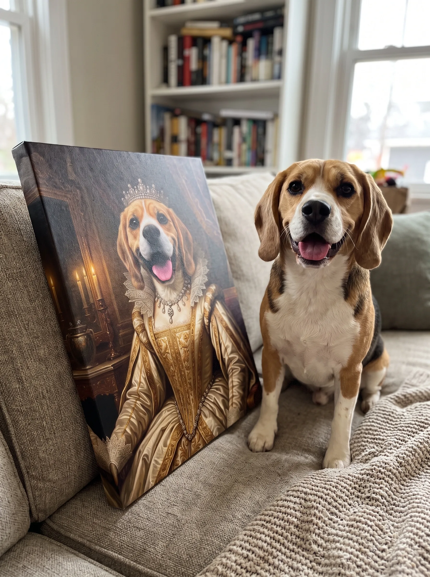 The Renaissance Queen printed as a gallery-wrapped canvas and hung on a wall