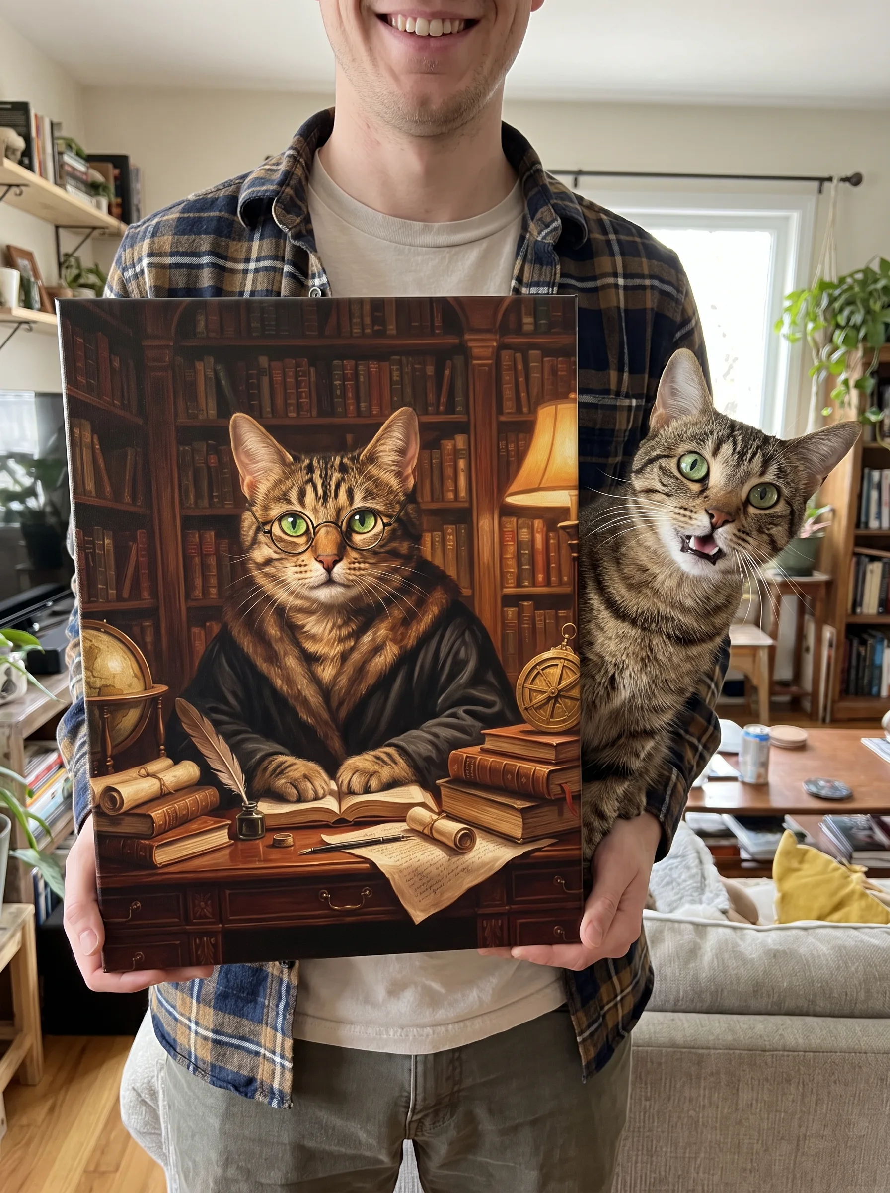 The Scholar printed as a gallery-wrapped canvas and hung on a wall