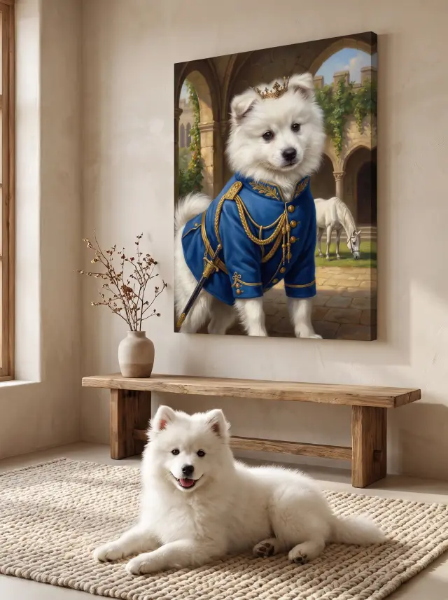 The Prince printed as a gallery-wrapped canvas, hung in a room