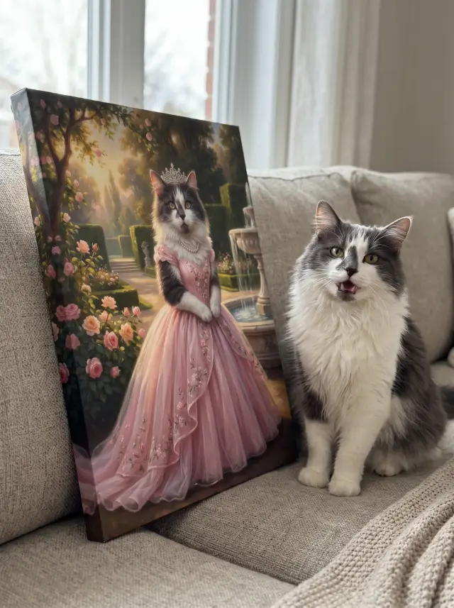 The Princess printed as a gallery-wrapped canvas, hung in a room