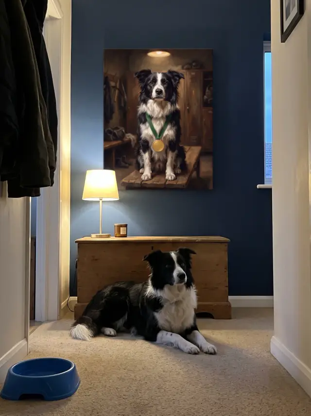 The Champion printed as a gallery-wrapped canvas, hung in a room