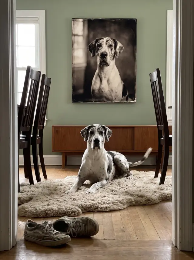 The Daguerreotype printed as a gallery-wrapped canvas, hung in a room